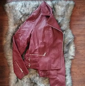 Maroon leather jacket  ****24 HOUR SALE****